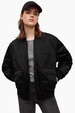 All Saints AllSaints Black Dotty Bomber Jacket
