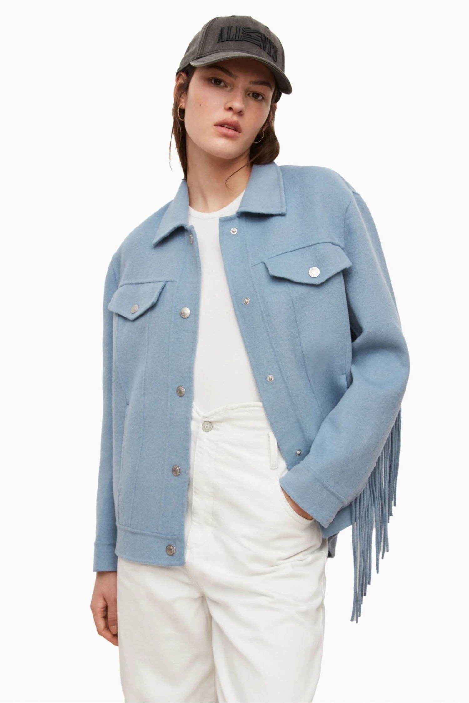 All Saints AllSaints Blue Franke Jacket - Image 5
