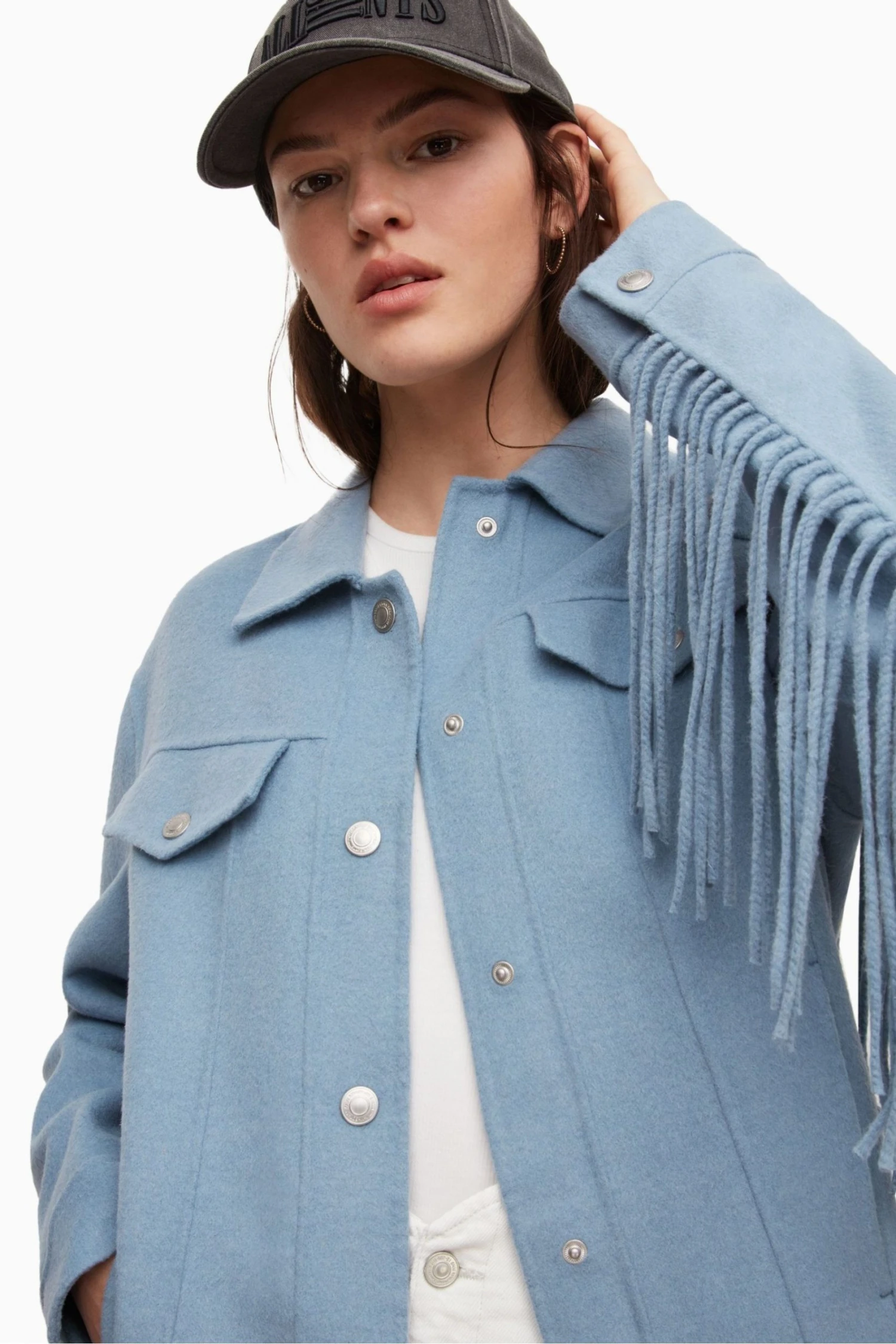 All Saints AllSaints Blue Franke Jacket - Image 6