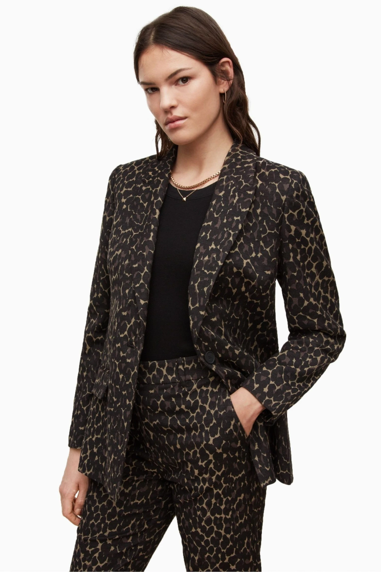 All Saints AllSaints Brown Aurora Blazer - Image 3