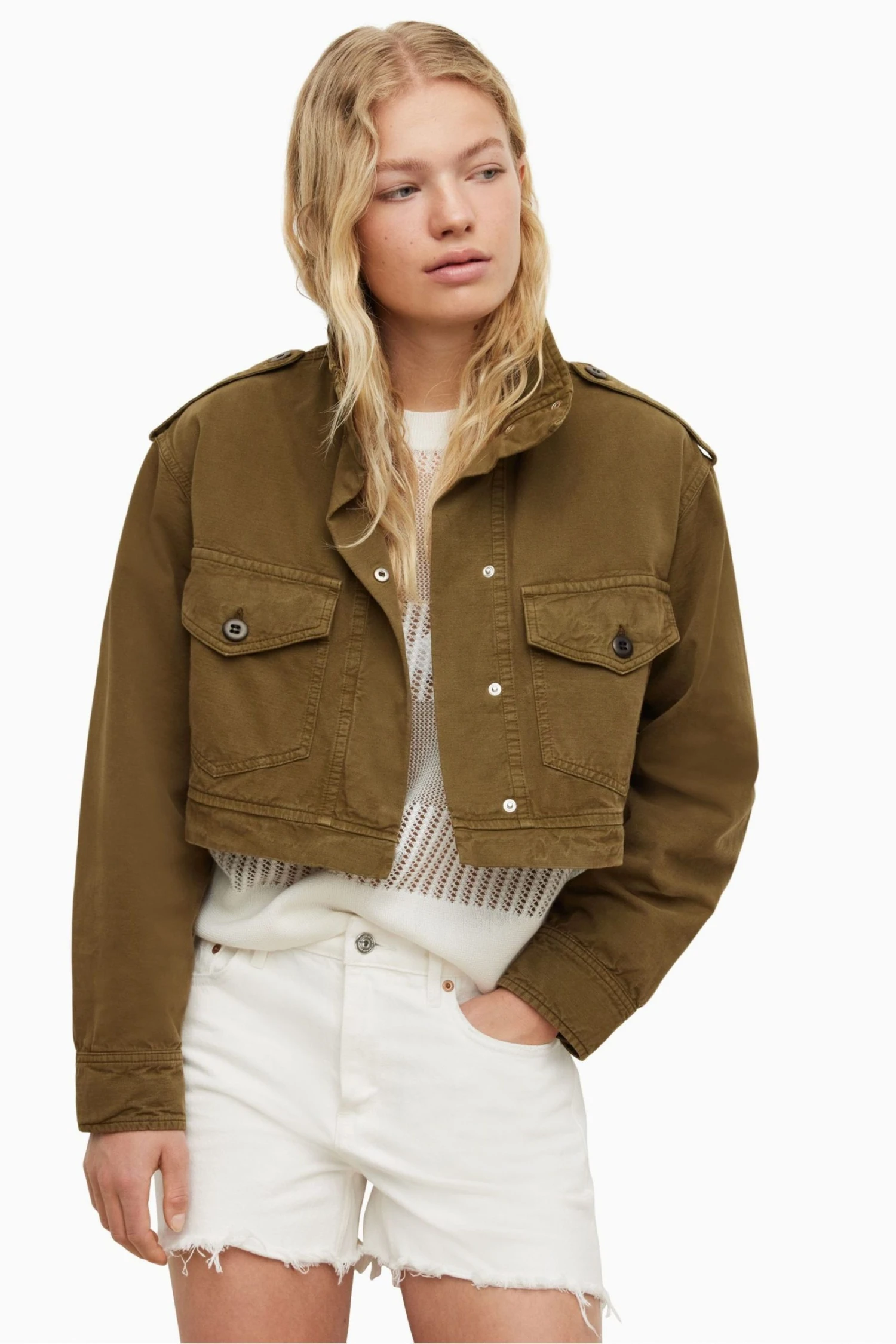 All Saints AllSaints Green Cadie Military Jacket