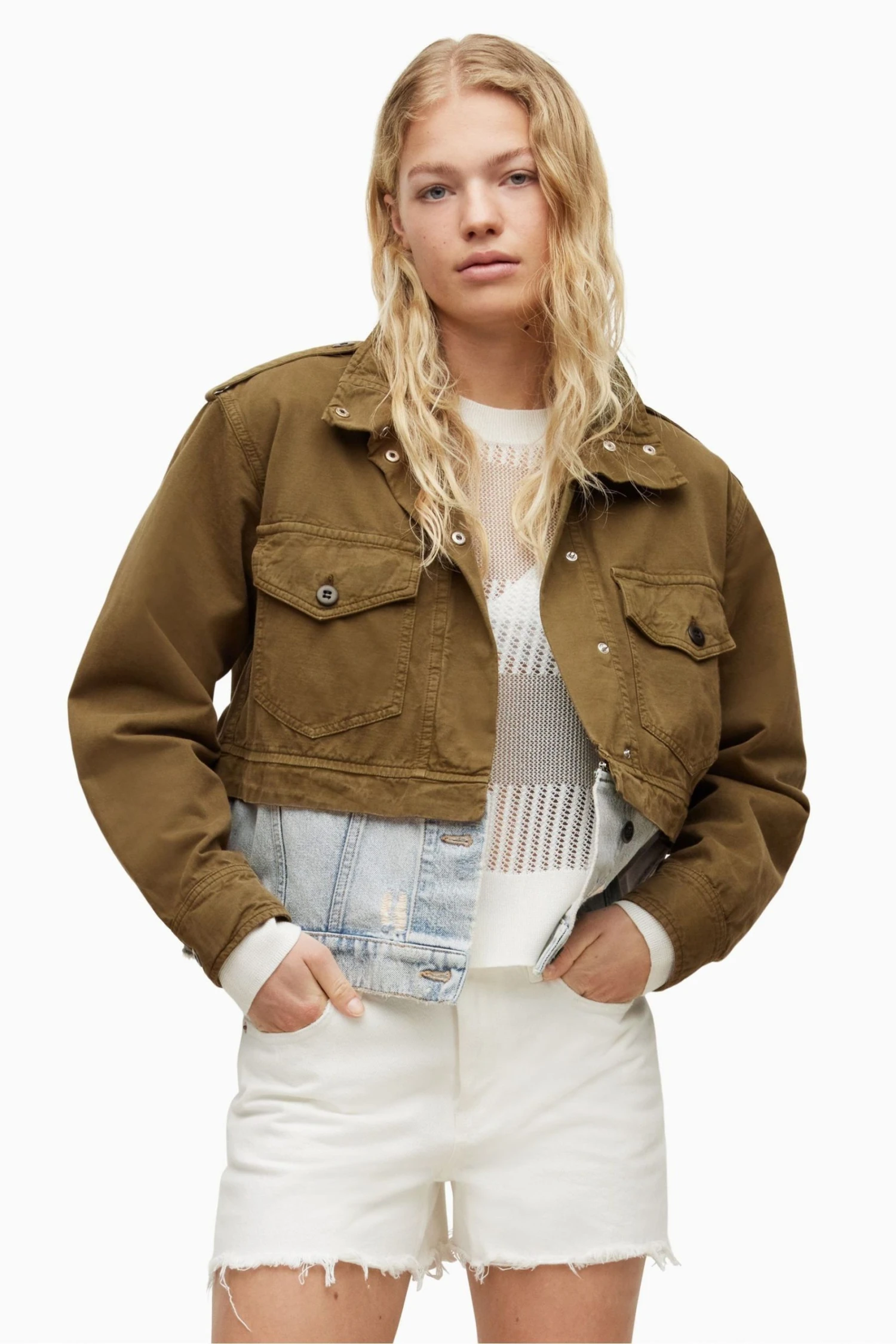 All Saints AllSaints Green Cadie Military Jacket - Image 5