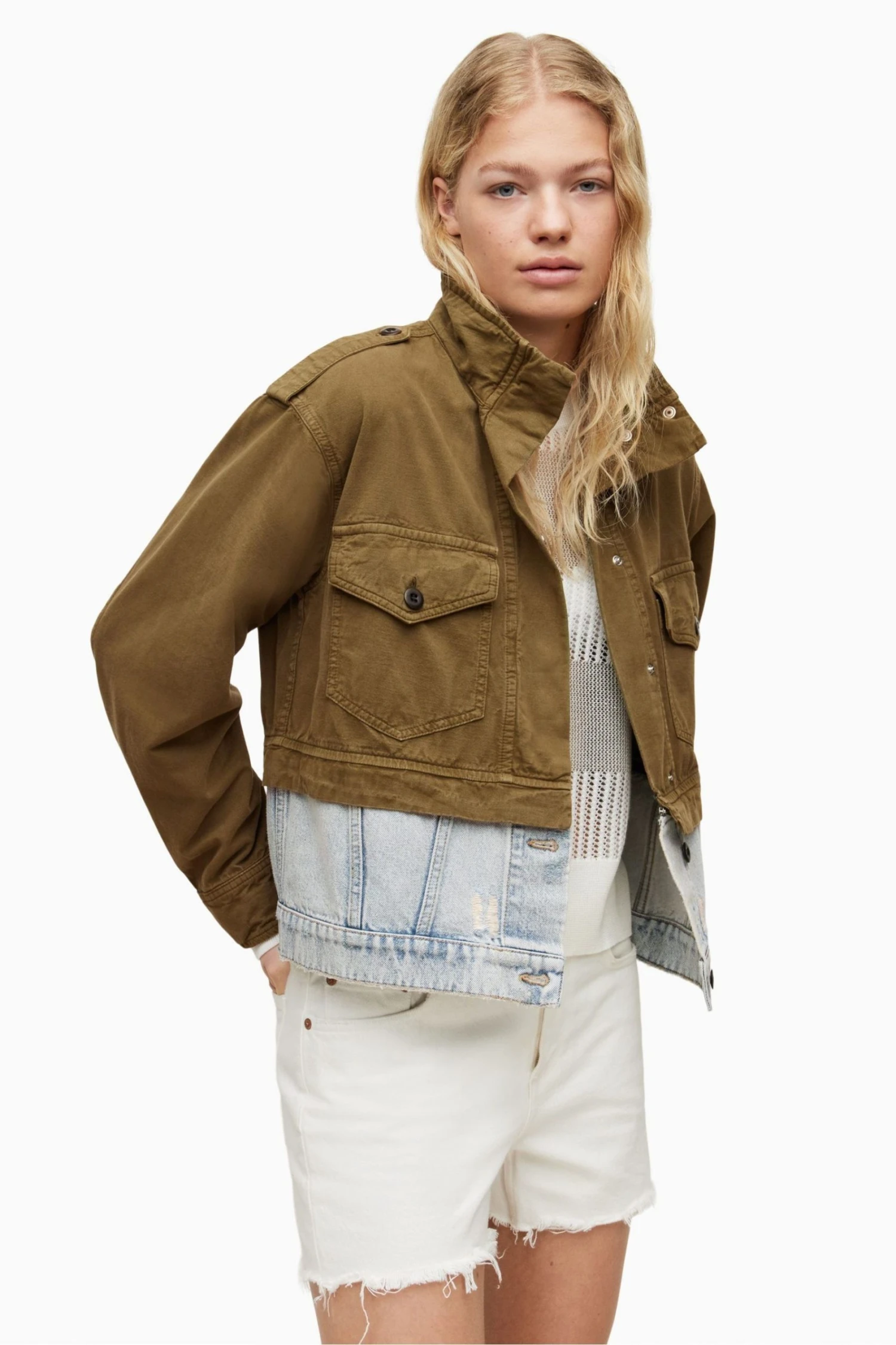 All Saints AllSaints Green Cadie Military Jacket - Image 7