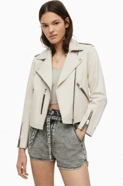 All Saints AllSaints White Fern Biker Jacket