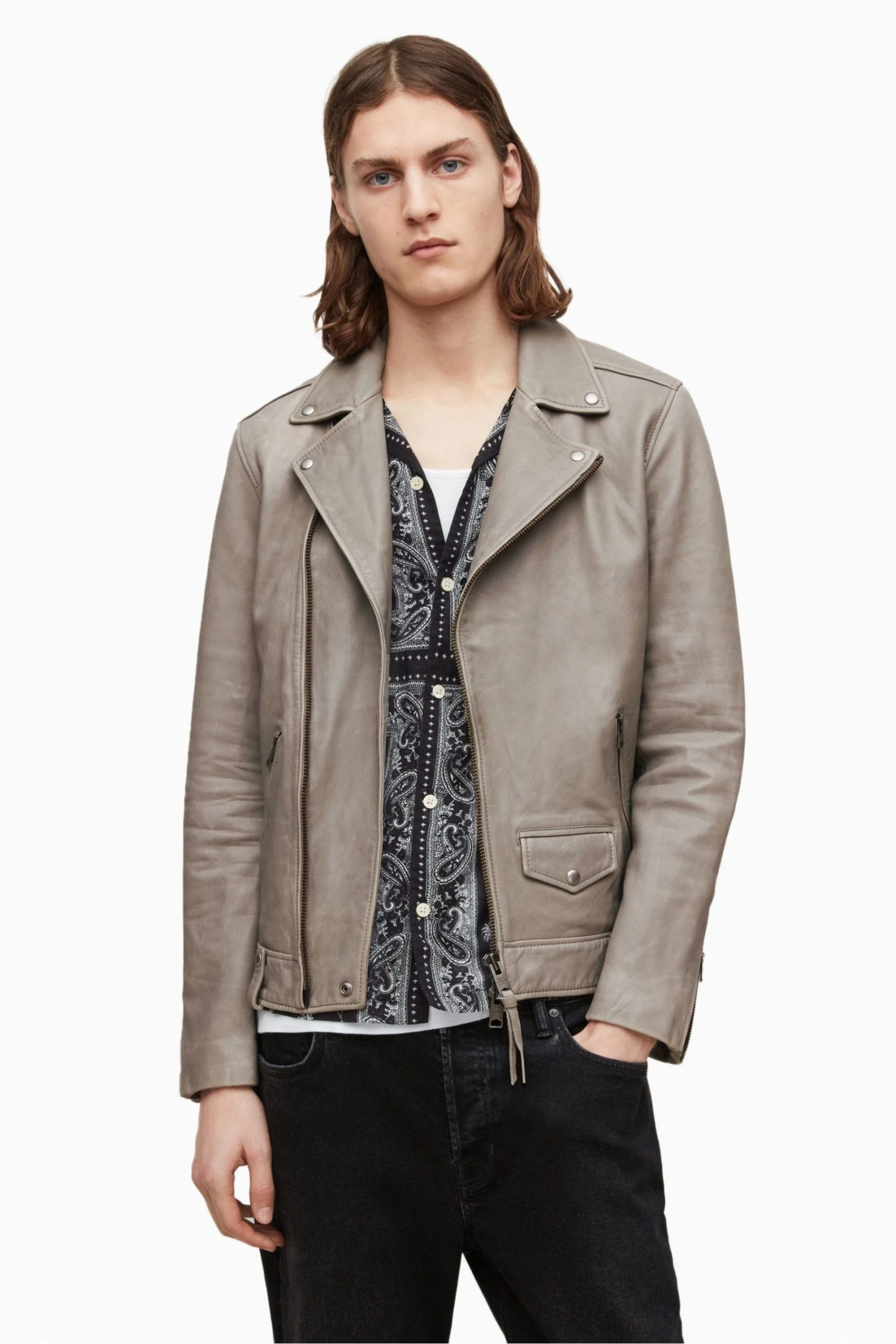 All Saints AllSaints Natural Indi Biker Jacket