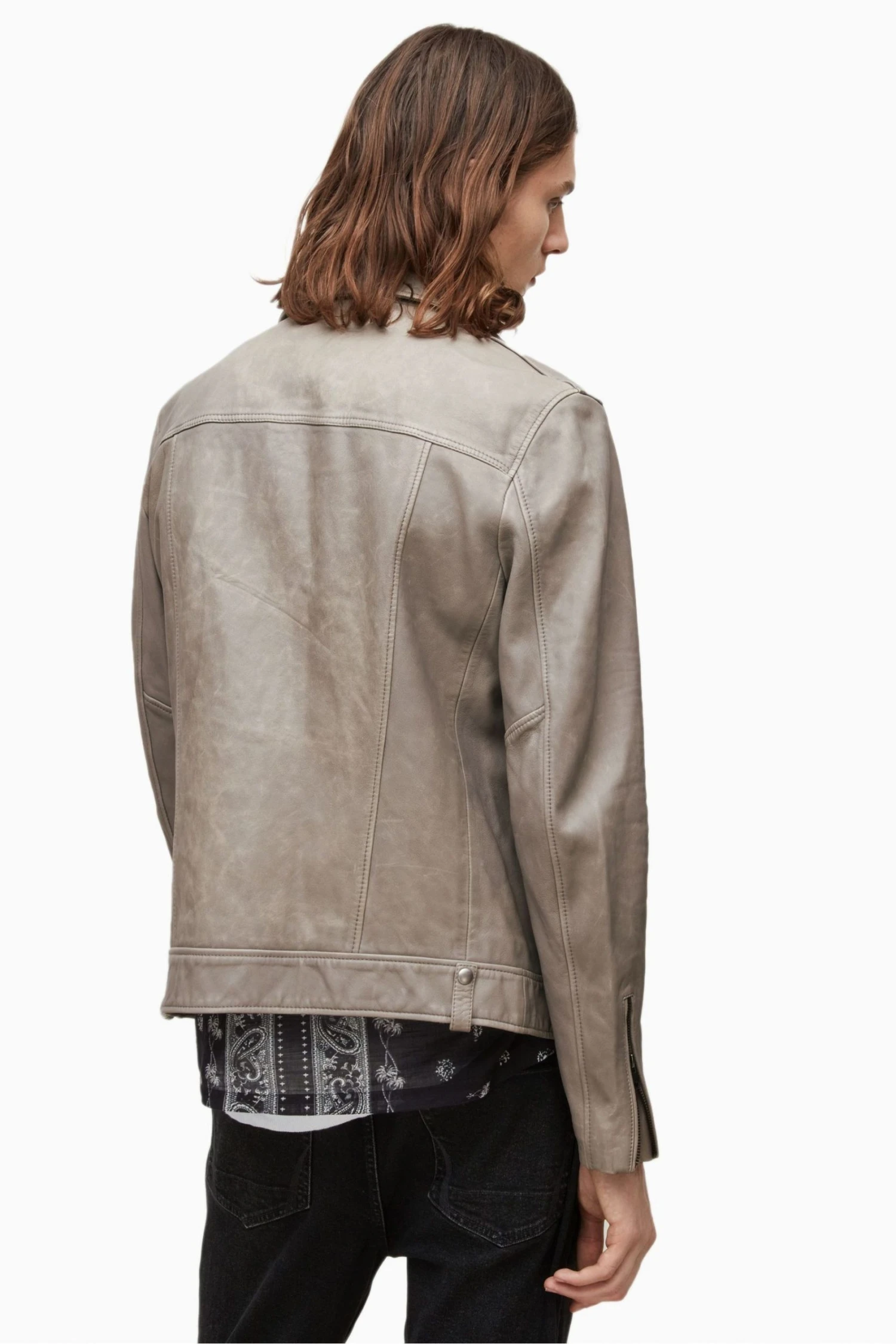 All Saints AllSaints Natural Indi Biker Jacket - Image 2