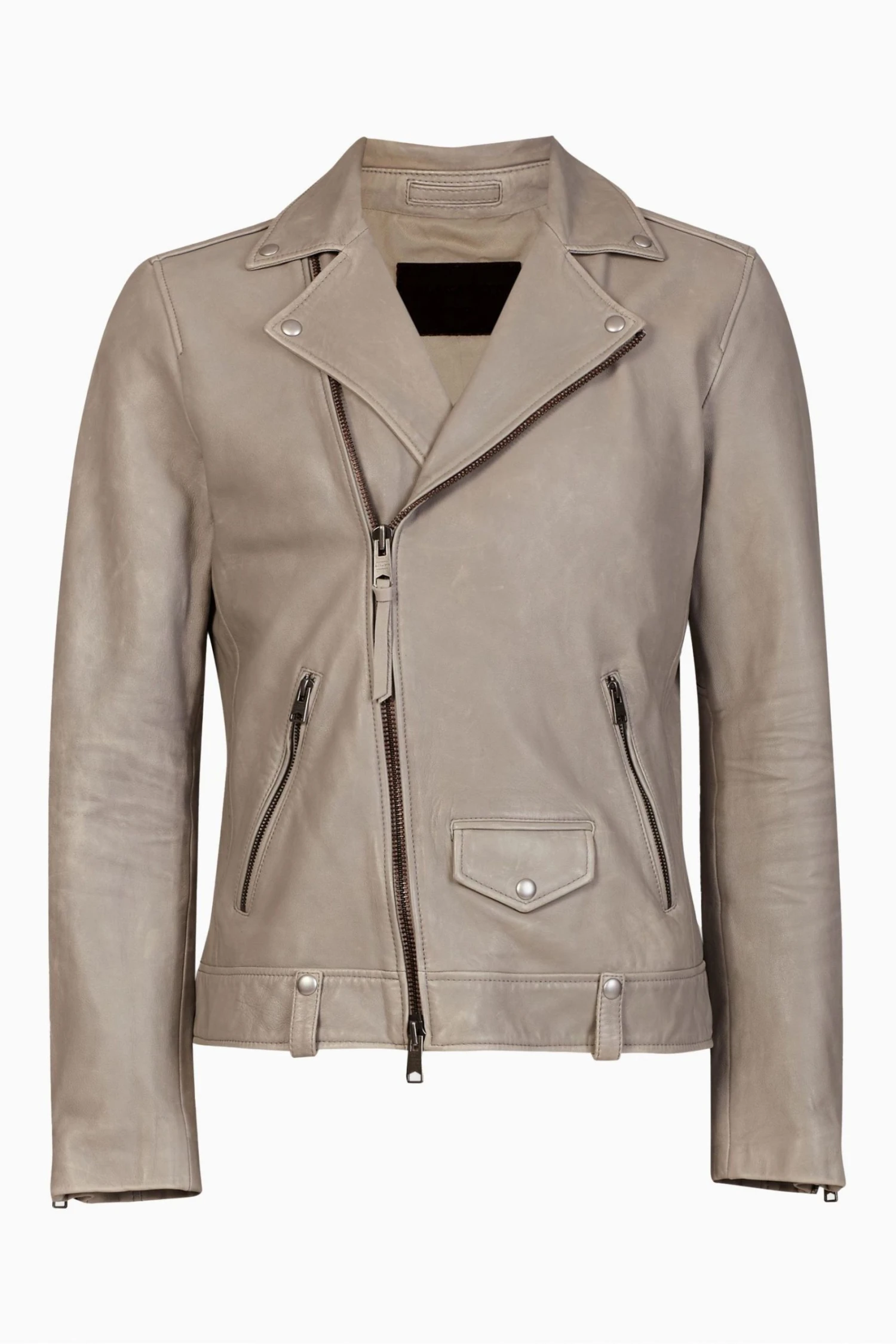 All Saints AllSaints Natural Indi Biker Jacket - Image 6