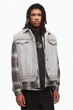 All Saints AllSaints Grey Kaimuki Denim Jacket