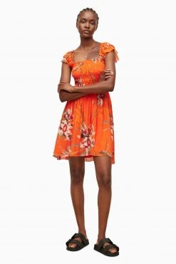 All Saints AllSaints Orange Malika Dorada Dress