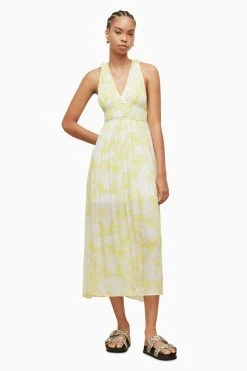 All Saints AllSaints Yellow Avery Marama Dress
