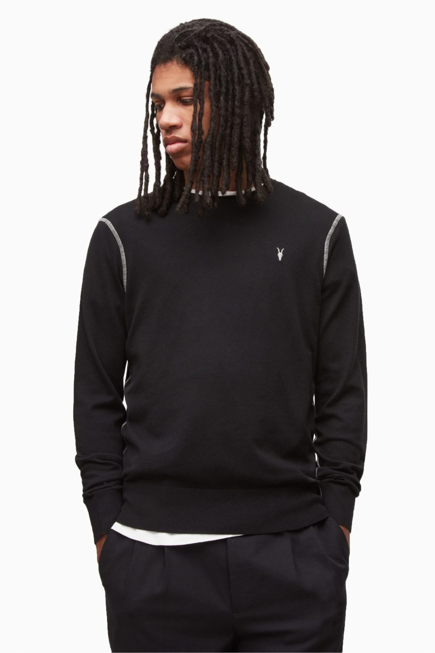 All Saints AllSaints Black Bates Crew Jumper - Image 3