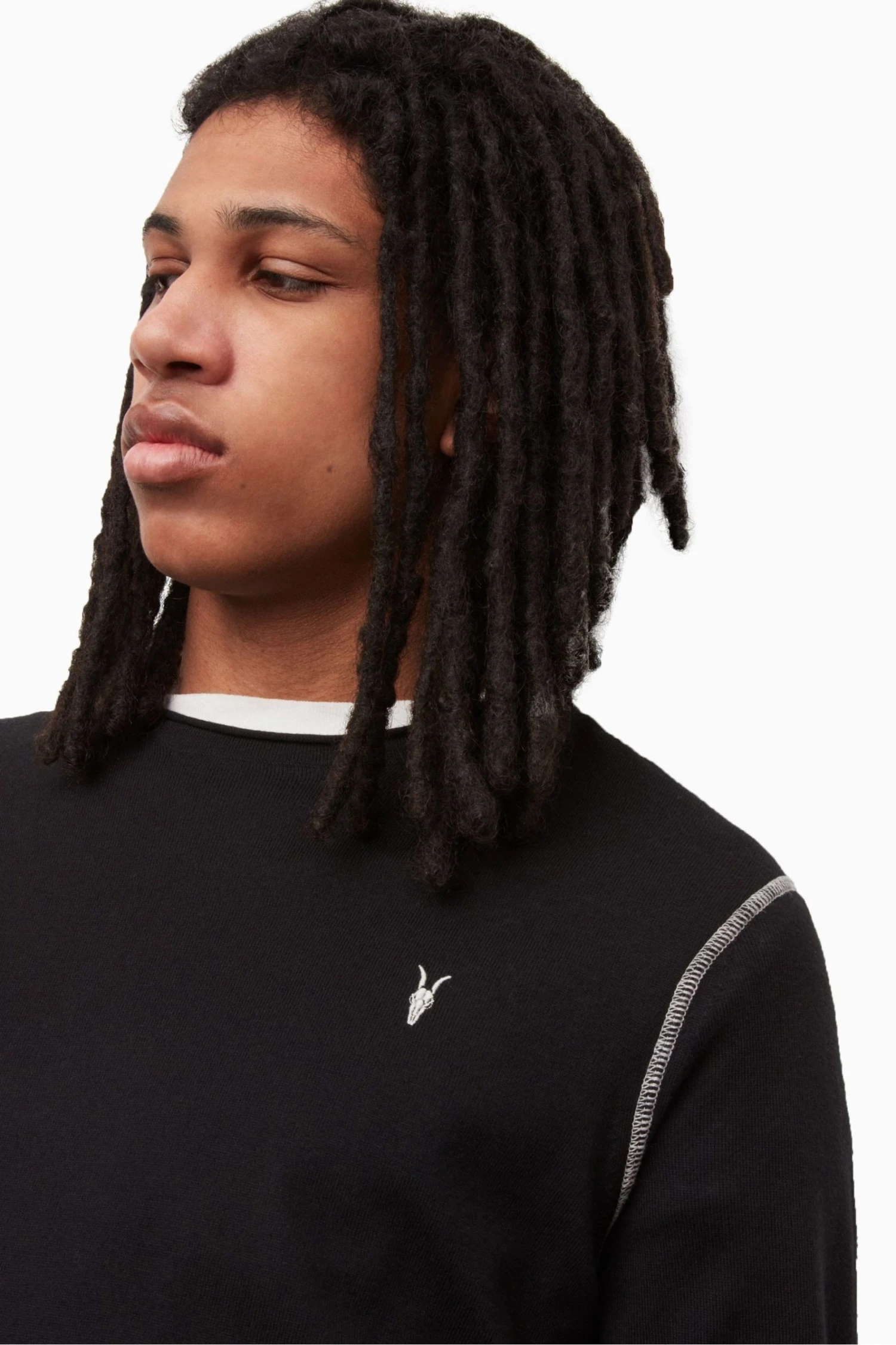 All Saints AllSaints Black Bates Crew Jumper - Image 4