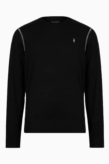 All Saints AllSaints Black Bates Crew Jumper - Image 6
