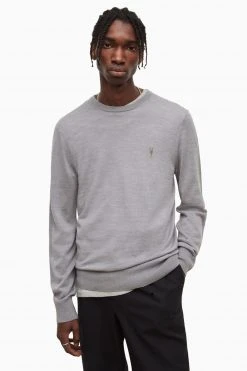 All Saints AllSaints Purple Mode Merino Crew Jumpers