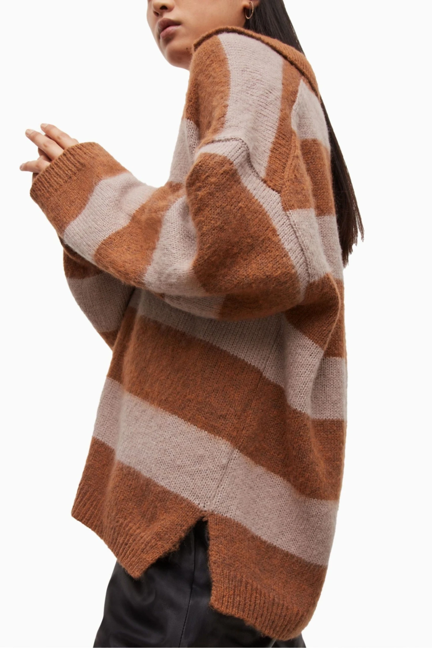 All Saints AllSaints Pink Lou Polo Jumper - Image 6