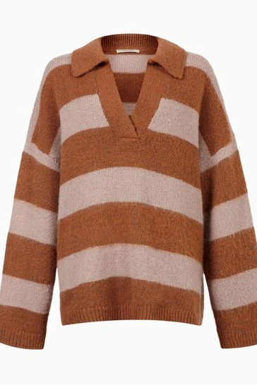 All Saints AllSaints Pink Lou Polo Jumper - Image 9