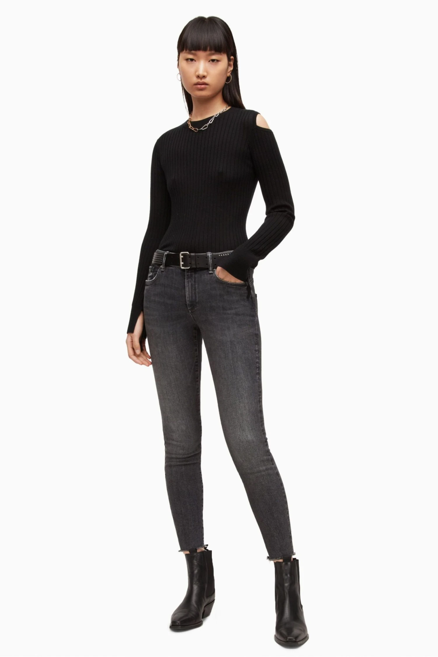 All Saints AllSaints Daina Black Jumper - Image 3