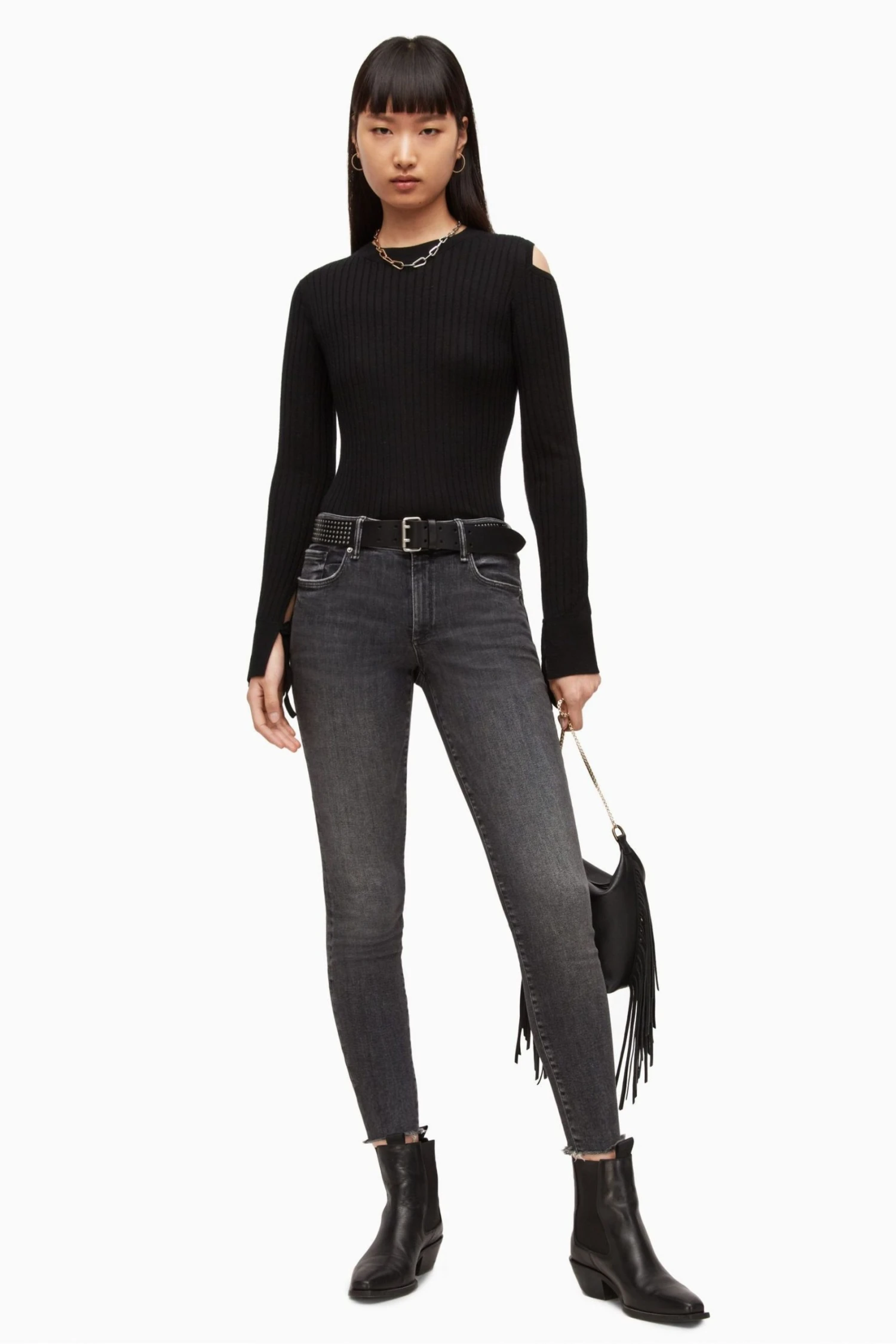 All Saints AllSaints Daina Black Jumper - Image 4