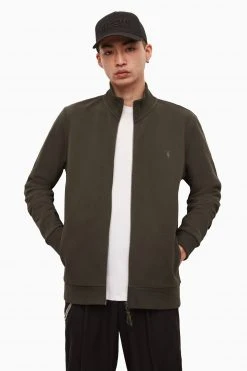 All Saints AllSaints Raven Grey Zip Funnel Jumper
