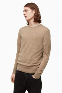 All Saints AllSaints Brown Mode Merino Crew Jumpers