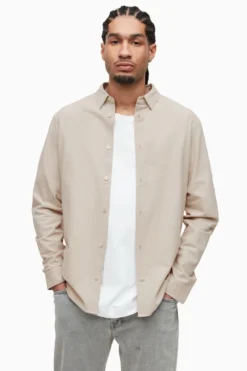 All Saints Natural Lovell Long Sleeve Shirt