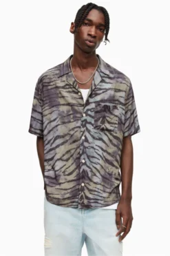 All Saints AllSaints Green Kisli Short Sleeve Shirt