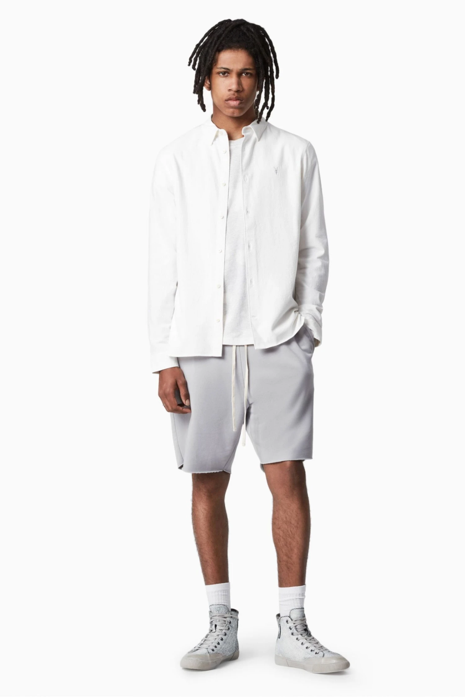 All Saints AllSaints White Lovell Long Sleeve Shirt - Image 2