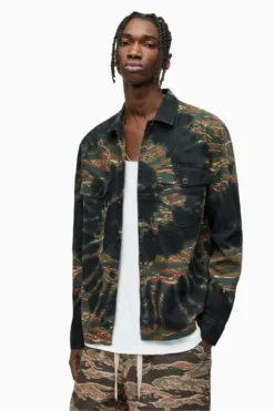 All Saints AllSaints Dockweiler Brown Long Sleeve Shirt