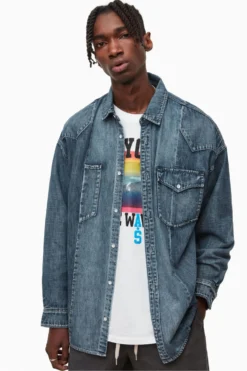 All Saints AllSaints Blue Late Shirt