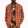 All Saints Orange Jacinto Long-Sleeved Shirt