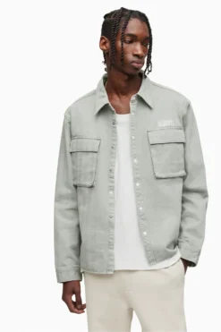 All Saints AllSaints Green Stockton Shirt