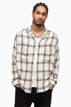 All Saints AllSaints Alamitos White Long-Sleeved Shirt