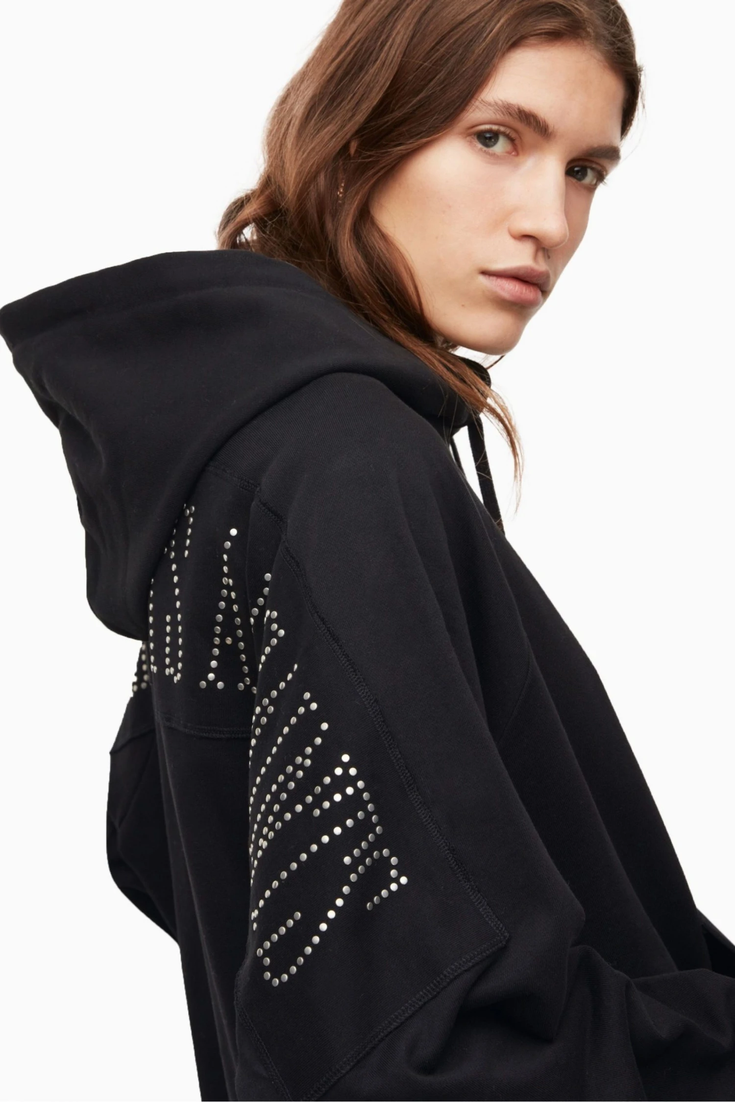 All Saints AllSaints Black Talon Stud Hoodie - Image 3