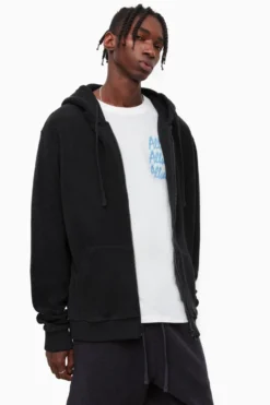 All Saints Jackson Black Zip Hoodie