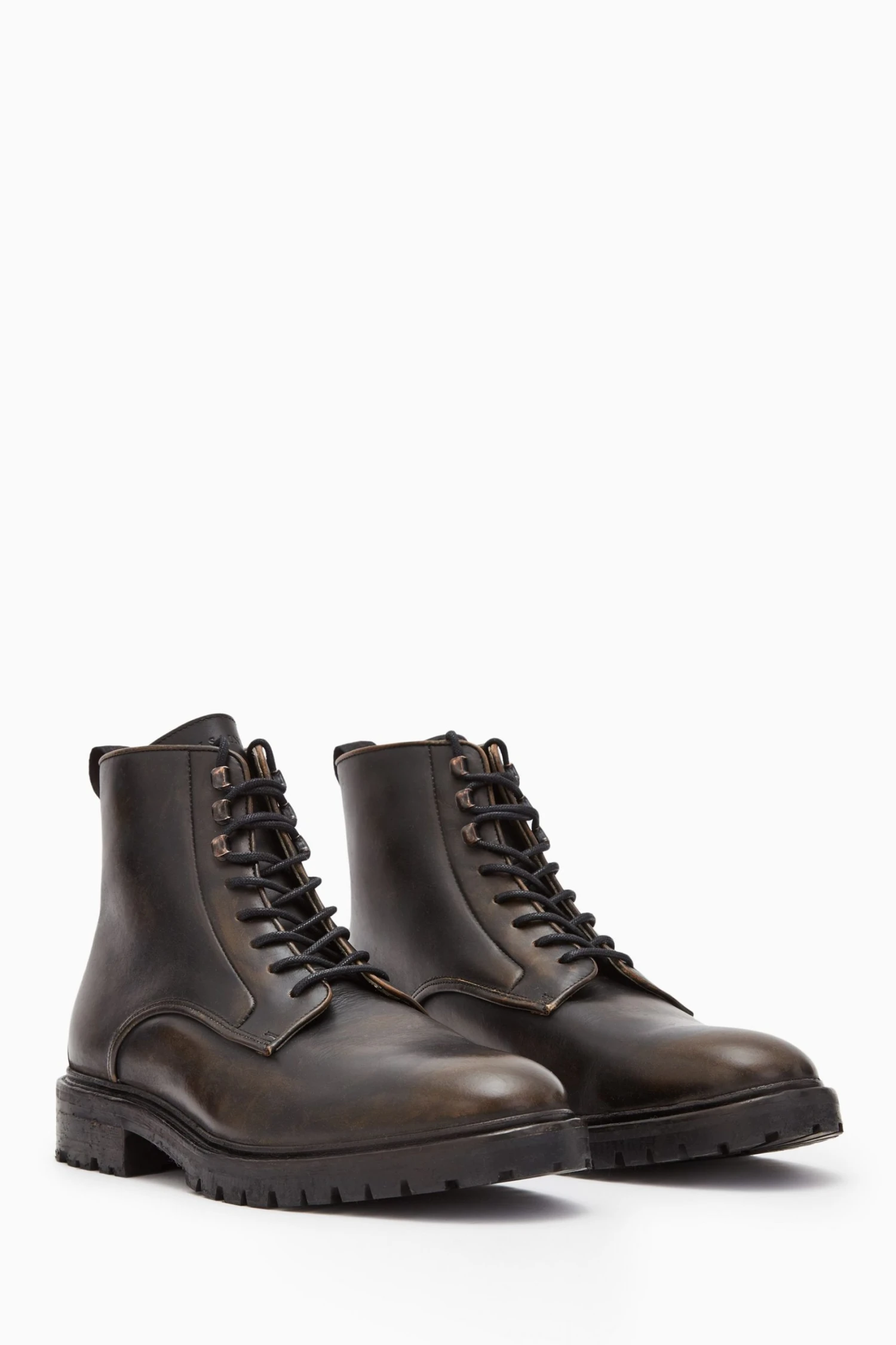 All Saints AllSaints Brown Leather Laker Boots - Image 2