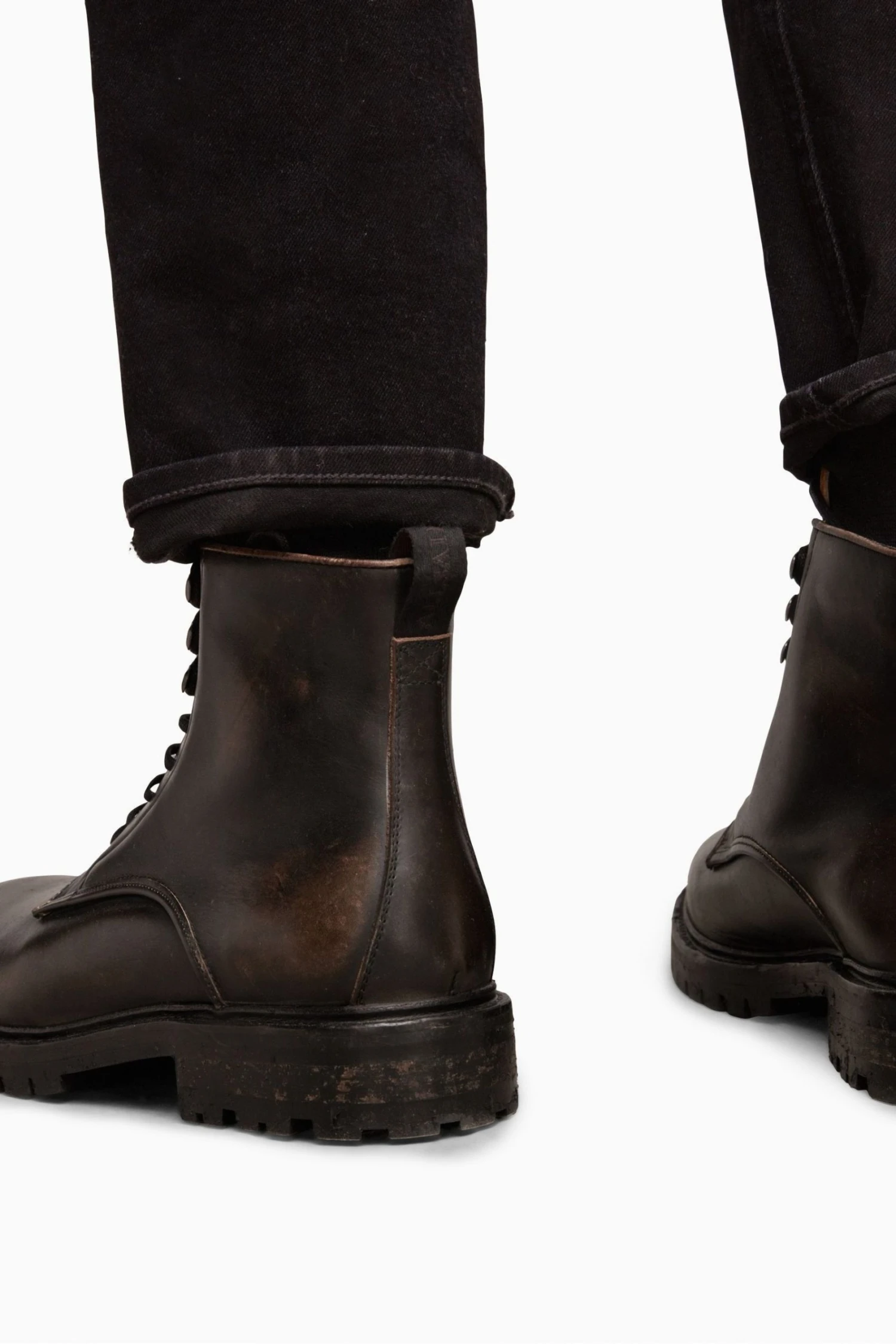 All Saints AllSaints Brown Leather Laker Boots - Image 5