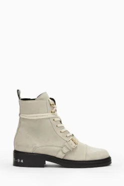 All Saints White Donita Stamp Boots