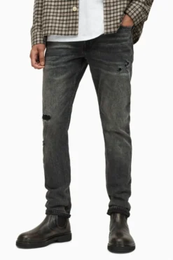All Saints AllSaints Black Rex Damaged Jeans