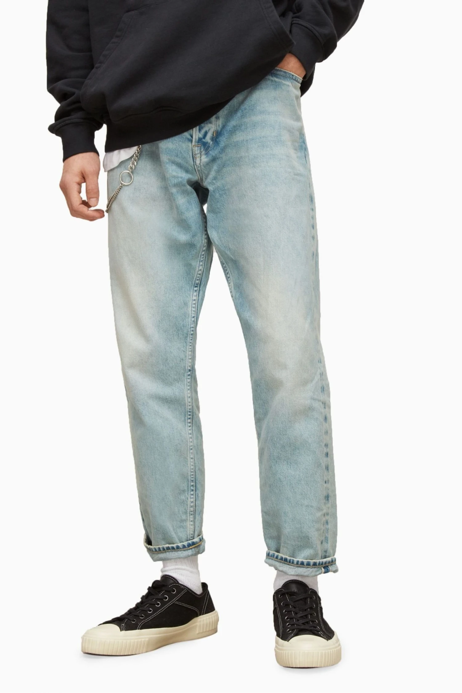 All Saints Blue Jack Damaged Taper Leg Jeans