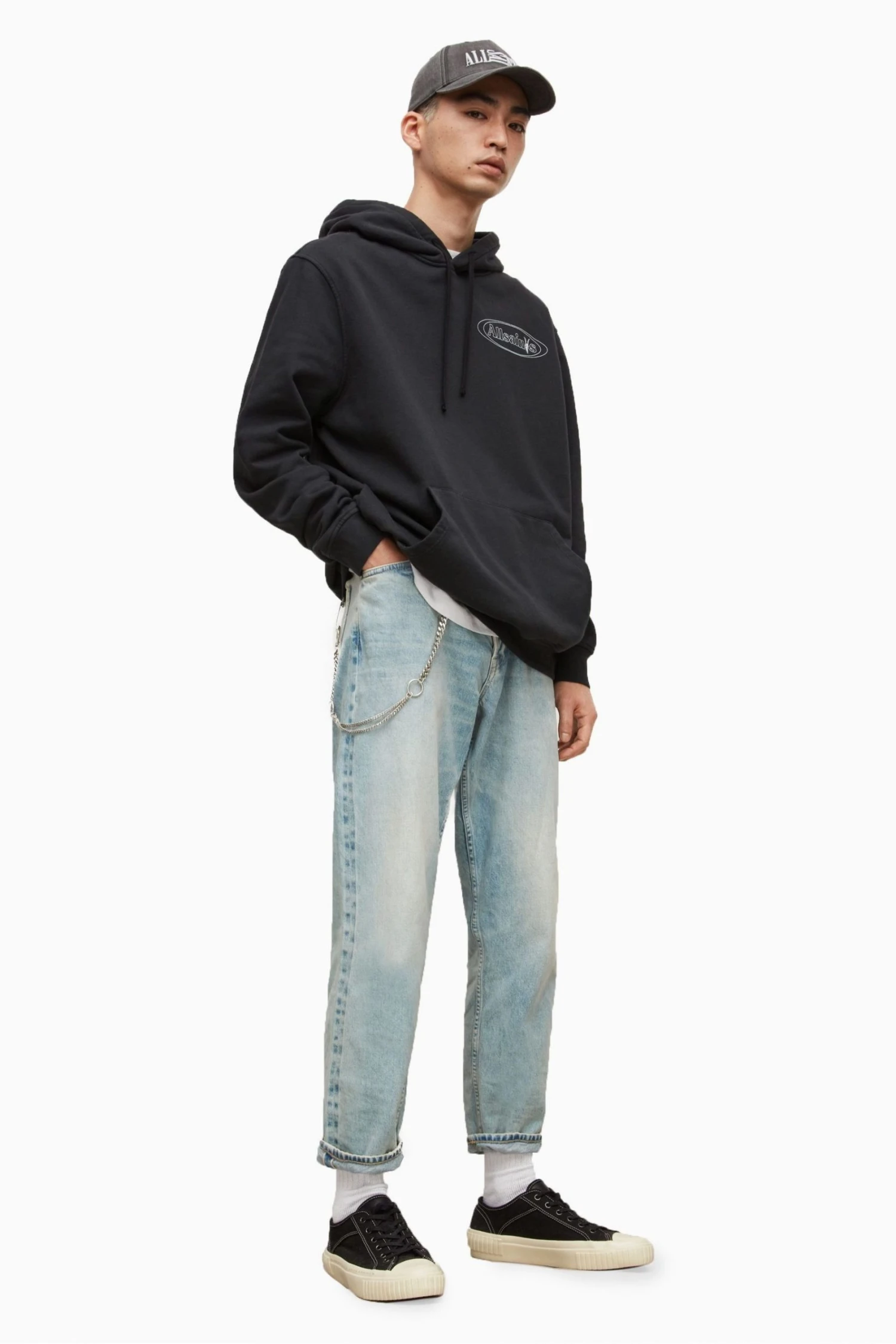 All Saints Blue Jack Damaged Taper Leg Jeans - Image 3