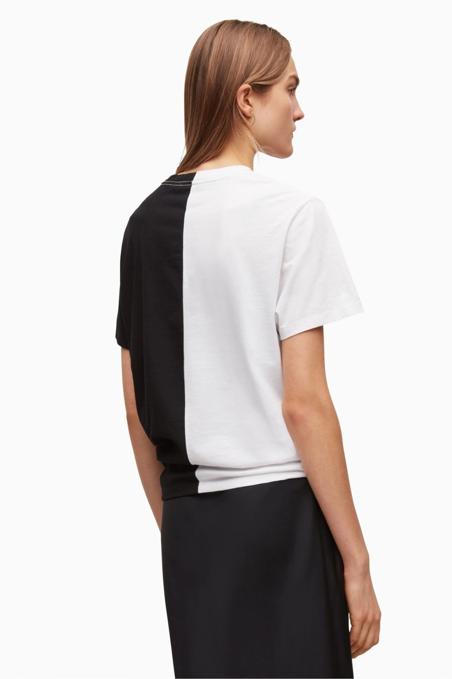 All Saints AllSaints Black Split Date Block T-Shirt - Image 2