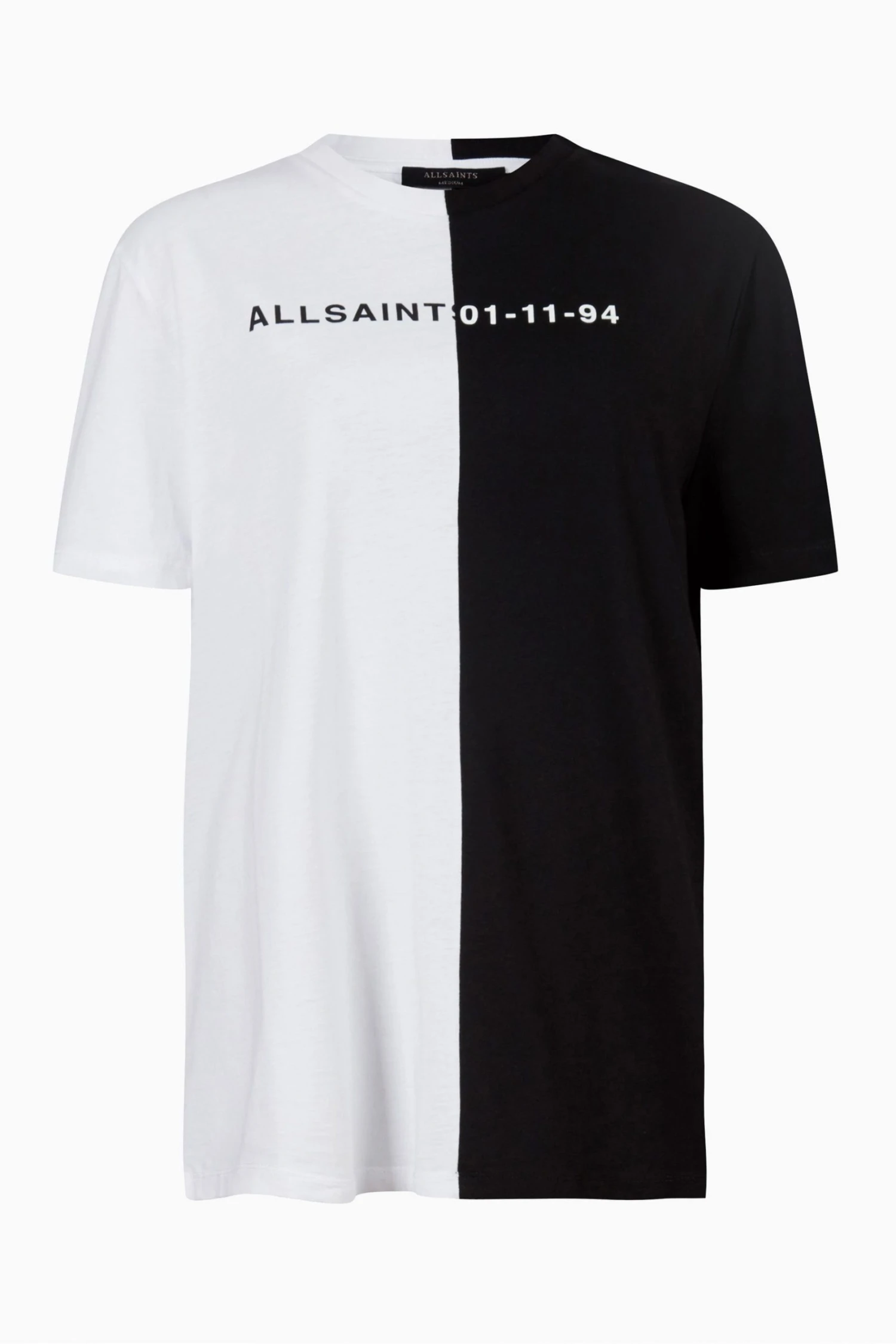 All Saints AllSaints Black Split Date Block T-Shirt - Image 6