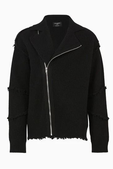 All Saints Black Biker Zip Jacket - Image 2