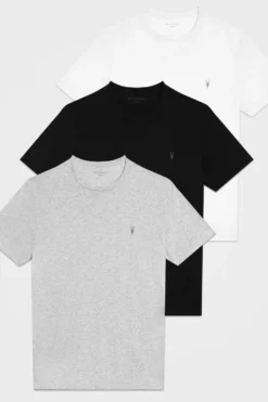 All Saints AllSaints White/Black/Grey Tonic T-Shirt Three Pack