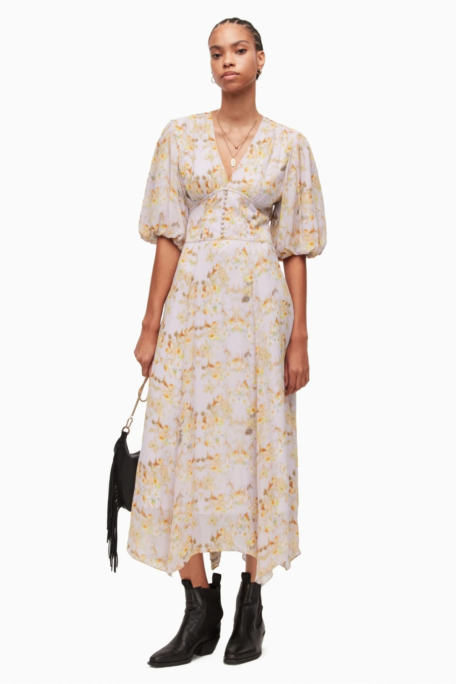 All Saints AllSaints Yellow Aspen Momo Dress
