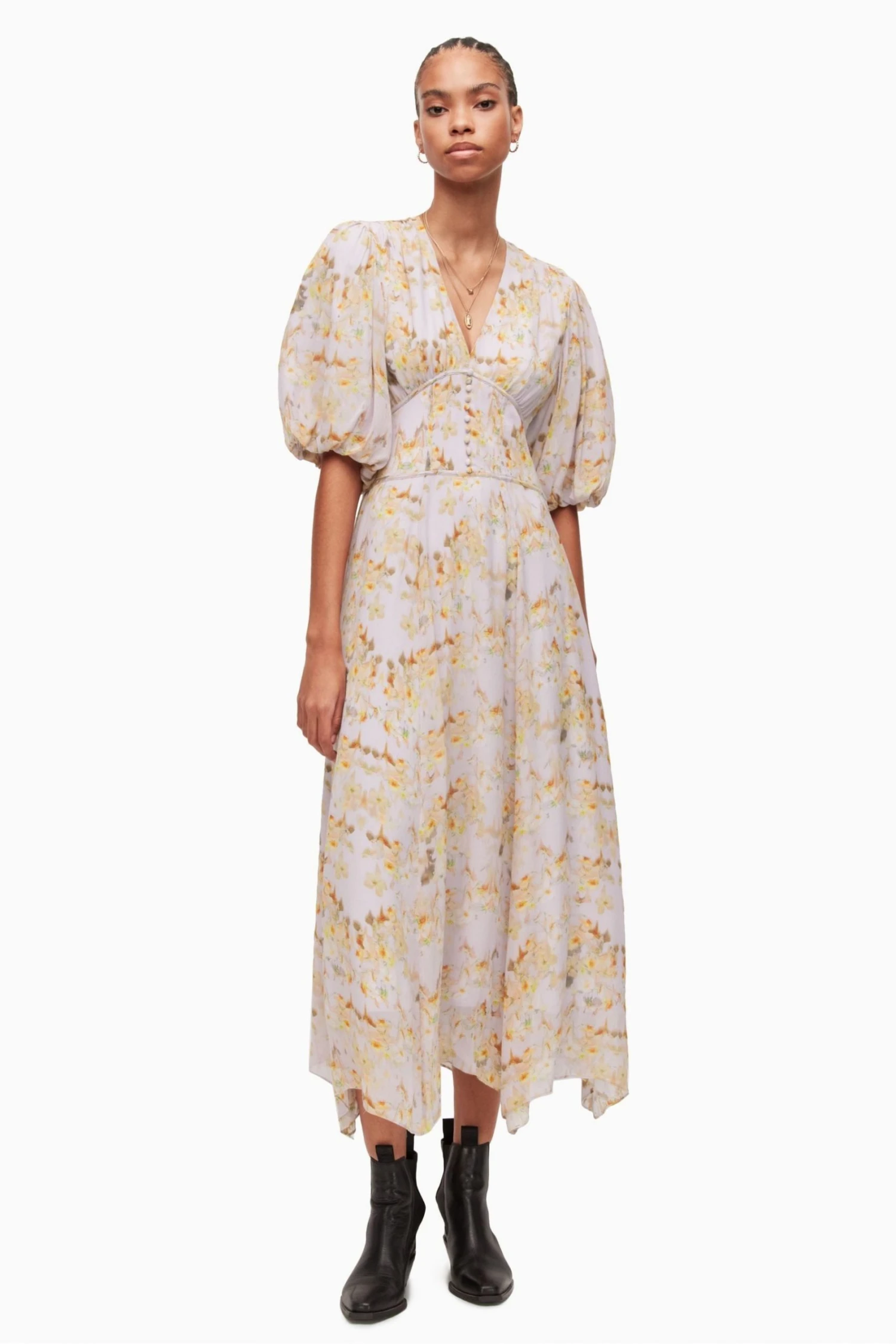 All Saints AllSaints Yellow Aspen Momo Dress - Image 3