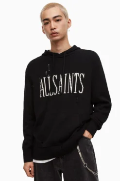 All Saints AllSaints Black Destroy Saints Hoodie