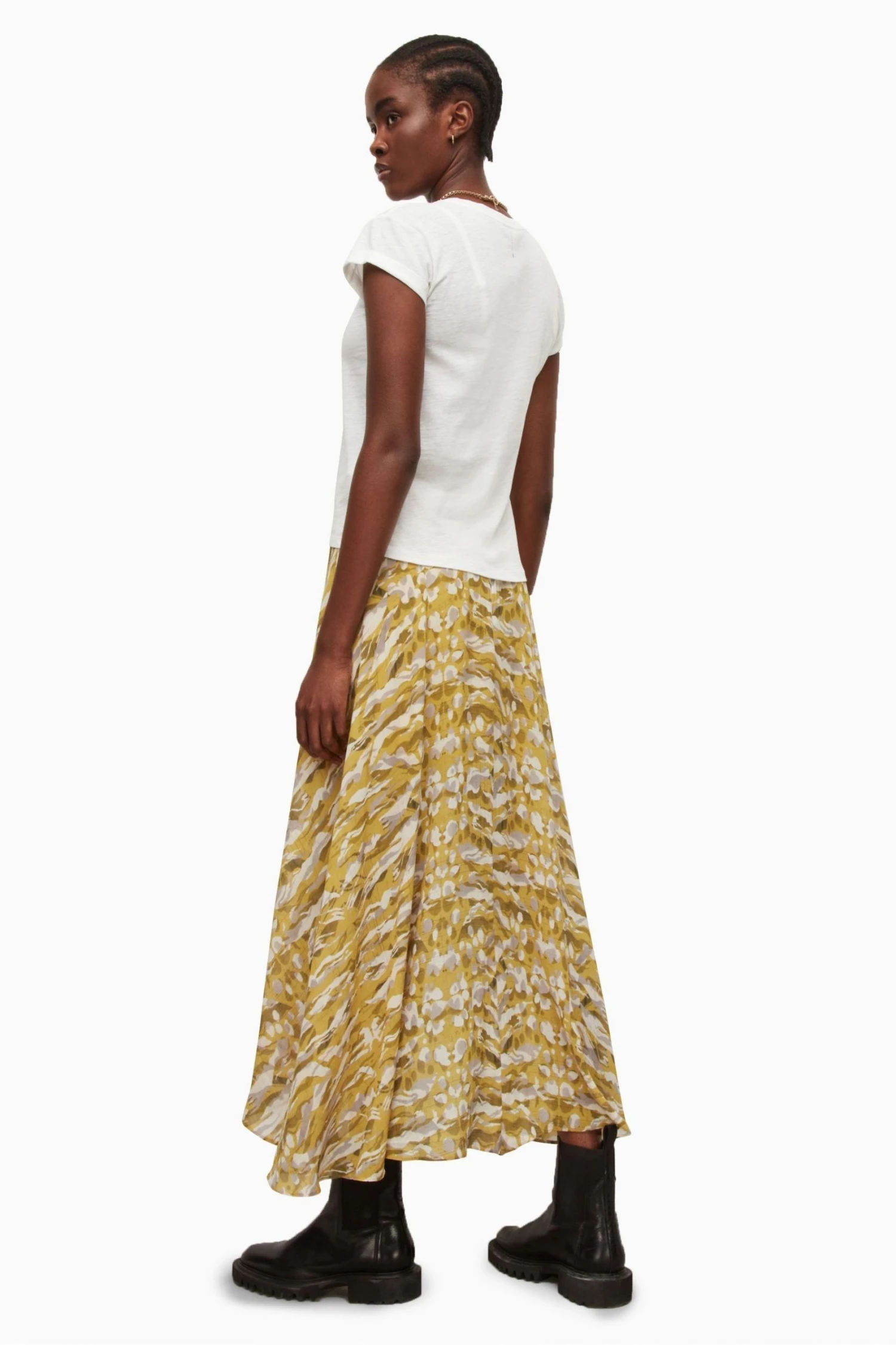 All Saints AllSaints Yellow Slvina Oniyuri Skirt - Image 2