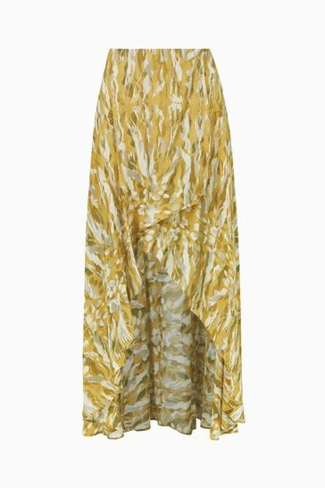 All Saints AllSaints Yellow Slvina Oniyuri Skirt - Image 6