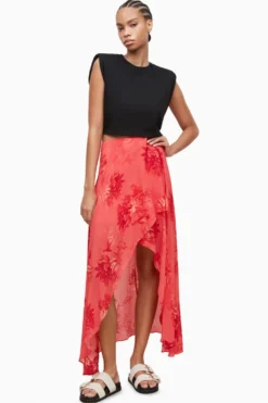 All Saints AllSaints Slvina Nila Orange Skirt